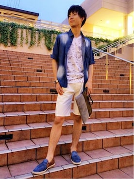 「膝上ショーツ」｜VENCE EXCHANGE MEN'S STAFFさん（メンズ・173cm）の夏コーディネート