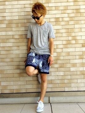 「短パン」｜VENCE EXCHANGE MEN'S STAFFさん（メンズ・173cm）の夏コーディネート