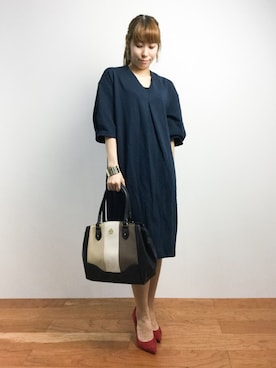 「RANAN（ラナン）のアイテム（バッグ）」を使った、SUBさん（レディース・154cm）の夏コーディネート