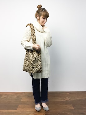 「STYLE DELI（スタイルデリ）のアイテム（チュニック）」を使った、SUBさん（レディース・154cm）の秋コーディネート