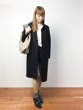 「coca（coca）（コカ）のアイテム（チェスターコート）」を使った、SUBさん（レディース・154cm）の秋コーディネート
