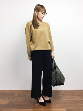 「SEVENDAYS=SUNDAY（セブンデイズサンデイ）のアイテム（ハンドバッグ）」を使った、SUBさん（レディース・154cm）の秋コーディネート