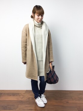 「une autre（ユノートル）のアイテム」を使った、SUBさん（レディース・154cm）の秋コーディネート