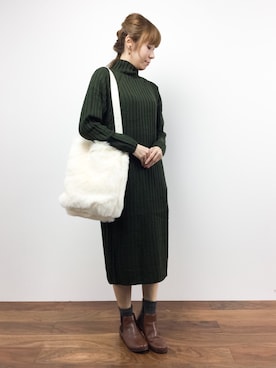 「Color（カラー）のアイテム（ワンピース）」を使った、SUBさん（レディース・154cm）の秋コーディネート