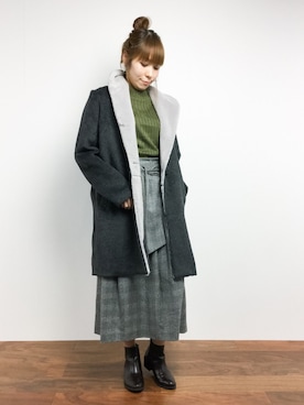 「RAY CASSIN（レイカズン）のアイテム（その他アウター）」を使った、SUBさん（レディース・154cm）の冬コーディネート