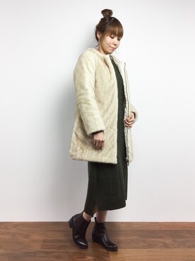 「Chico（チコ）のアイテム（その他アウター）」を使った、SUBさん（レディース・154cm）の冬コーディネート