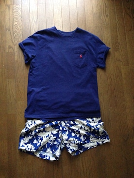 「膝上ショーツ」｜「アイテム（水着/着物・浴衣）」を使った、tomさん（メンズ・177cm）の夏コーディネート
