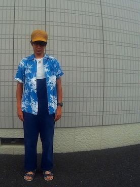 「雨」｜「アイテム（サロペット/オーバーオール）」を使った、kittyさん（メンズ・175cm）の夏コーディネート