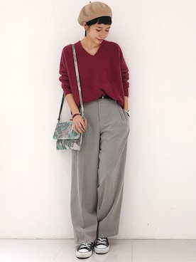 「DouDou（ドゥドゥ）のアイテム（帽子）」を使った、doudou_yuri_さん（レディース・165cm）の秋コーディネート