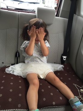 「BeBe（ベベ）のアイテム（Tシャツ/カットソー、ブルー系）」を使った、♡Ricca♡さん（キッズ・100cm）の夏コーディネート