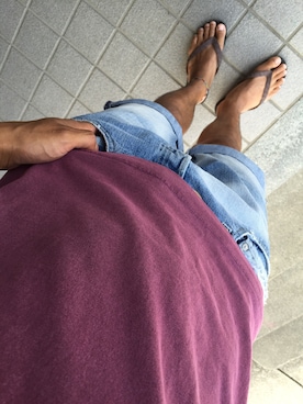 「膝上ショーツ」｜「アイテム（サンダル）」を使った、hitoriさん（メンズ・177cm）の夏コーディネート