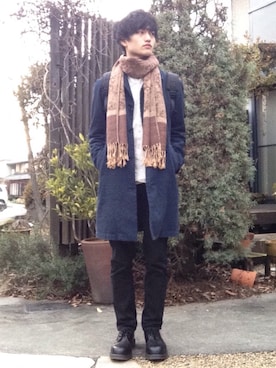 「CABANE de ZUCCa（カバンドズッカ）のアイテム（その他アウター）」を使った、にこさん（メンズ・170cm）の冬コーディネート