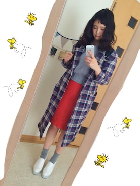 「栄」｜「アイテム（その他アウター）」を使った、az.さん（レディース・153cm）の秋コーディネート