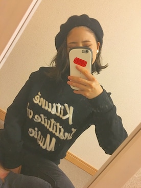 「MAISON KITSUNE」｜「アイテム（ハンチング/ベレー帽）」を使った、az.さん（レディース・153cm）の秋コーディネート