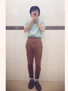 「AAA（トリプルエー）のアイテム（トップス）」を使った、hengziさん（メンズ・170cm）の冬コーディネート