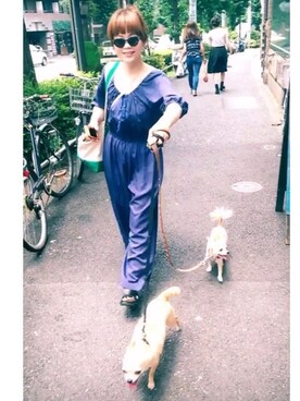 「mystic（ミスティック）のアイテム（サロペット/オーバーオール）」を使った、hiranoさん（レディース・153cm）の夏コーディネート