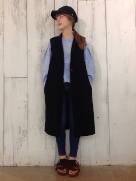 「ロングベスト」｜hiranoさん（レディース・153cm）の秋コーディネート