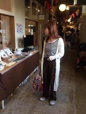 「agnes b.（アニエスベー）のWC60 TS （Tシャツ/カットソー、ブラック系）」を使った、hiranoさん（レディース・153cm）の秋コーディネート