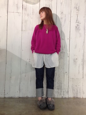 「A.P.C.（アーペーセー）のアイテム（パンツ）」を使った、hiranoさん（レディース・153cm）の秋コーディネート