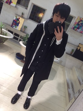「SPINNS（スピンズ）のアイテム（その他シューズ）」を使った、N.Takumiさん（メンズ・174cm）の冬コーディネート