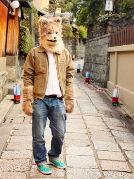 「OSHKOSH（オシュコシュ）のアイテム（ジャケット/アウター）」を使った、エホンオオカミさん（メンズ・190cm）の秋コーディネート