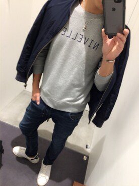 「GOSTAR DE FUGA（ゴスタール ジフーガ）のアイテム（ブルゾン）」を使った、OS さん（メンズ・170cm）の秋コーディネート