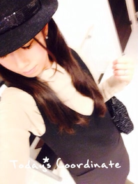 「K.T KIYOKO TAKASE（キヨコタカセ）のアイテム（帽子）」を使った、piggyさん（レディース・160cm）の冬コーディネート