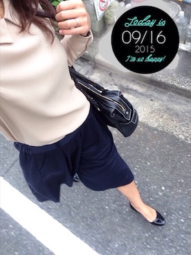 「BEAMS（ビームス）のアイテム（シャツ/ブラウス）」を使った、piggyさん（レディース・160cm）の秋コーディネート