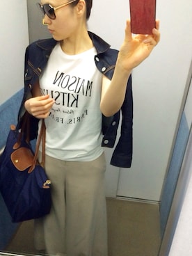 「メゾン キツネ(MAISON KITSUNE)」｜「アイテム（ジャケット/アウター）」を使った、MARiさん（レディース・160cm）の春コーディネート