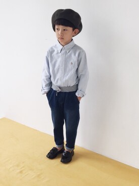 「アイテム（モカシン/デッキシューズ）」を使った、mikiviciousさん（キッズ・110cm）の秋コーディネート