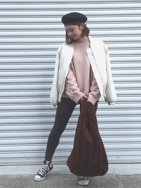 「kormarch」｜「アイテム（ハンチング/ベレー帽）」を使った、mikiviciousさん（レディース・162cm）の秋コーディネート
