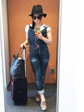 「MIUMIU」｜「アイテム（オールインワン・サロペット）」を使った、Hiroko  Satou Hiyamaさん（レディース・152cm）の夏コーディネート