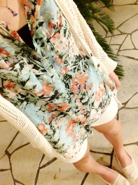 「ROXY（ロキシー）のアイテム（カーディガン/ボレロ）」を使った、   茜 *・゜ さん（レディース・158cm）の夏コーディネート