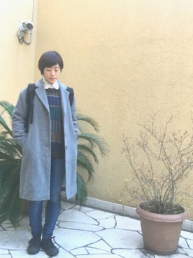 「リング」｜「アイテム（チェスターコート）」を使った、   茜 *・゜ さん（レディース・158cm）の秋コーディネート