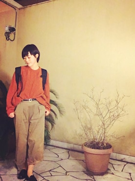 「GRAVIS（グラヴィス）のアイテム（バッグ）」を使った、   茜 *・゜ さん（レディース・158cm）の冬コーディネート