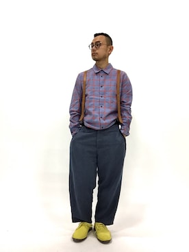 「アイテム（ドレスシューズ、グリーン系）」を使った、mamamamascoさん（メンズ・163cm）の春コーディネート