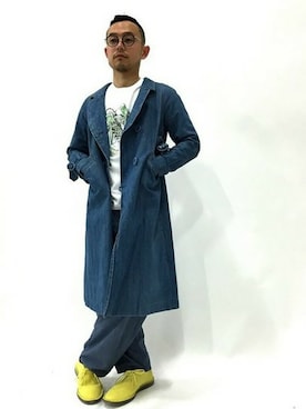 「アイテム（ドレスシューズ、グリーン系）」を使った、mamamamascoさん（メンズ・163cm）の春コーディネート