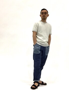 「and wander（アンドワンダー）のアイテム（パンツ）」を使った、mamamamascoさん（メンズ・163cm）の春コーディネート