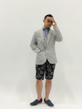 「MACKINTOSH PHILOSOPHY（ﾏｯｷﾝﾄｯｼｭ ﾌｨﾛｿﾌｨｰ）のアイテム（ブルゾン）」を使った、mamamamascoさん（メンズ・163cm）の春コーディネート