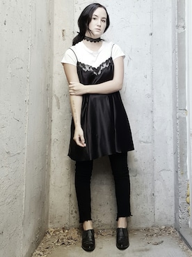 「VINTAGE（ヴィンテージ）のアイテム（ブーティ）」を使った、Natalia さん（レディース・153cm）の秋コーディネート