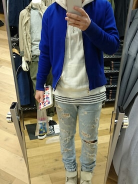 「WVM（ダブルヴイエム）のアイテム（デニムパンツ）」を使った、YU-TOさん（メンズ・166cm）の春コーディネート