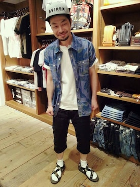 「柄シャツ」｜mur@さん（メンズ・171cm）の春コーディネート