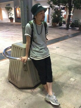 「AVIREX（アヴィレックス）のアイテム（Tシャツ/カットソー）」を使った、mur@さん（メンズ・171cm）の夏コーディネート