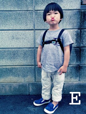 「ギャラクシー柄」｜Eitiiinさん（キッズ・100cm）の夏コーディネート