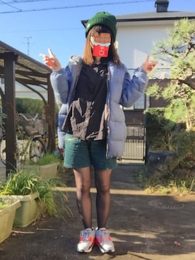 「ニコアンド」｜「アイテム（ダウンジャケット/コート）」を使った、なんさん（レディース・147cm）の冬コーディネート
