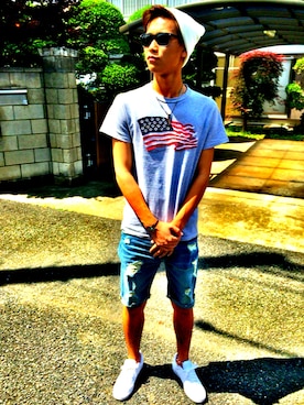 「NIKE（ナイキ）のNIKE/ナイキ グランドテラス 654495（スニーカー）」を使った、kentaさん（メンズ・182cm）の夏コーディネート