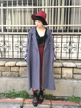 「アイテム（ピーコート）」を使った、FenYuさん（レディース・153cm）の春コーディネート