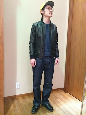 「SHIPS JET BLUE（シップスジェットブルー）のアイテム（ブルゾン）」を使った、安本さん（メンズ・174cm）の春コーディネート