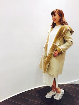 「Khaju（カージュ）のアイテム（その他アウター）」を使った、谷本さん（レディース・152cm）の秋コーディネート