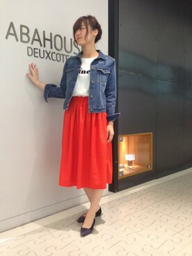 「Abahouse Devinette（ドゥヴィネット）のアイテム（ジャケット/アウター）」を使った、Rikoさん（レディース・162cm）の夏コーディネート